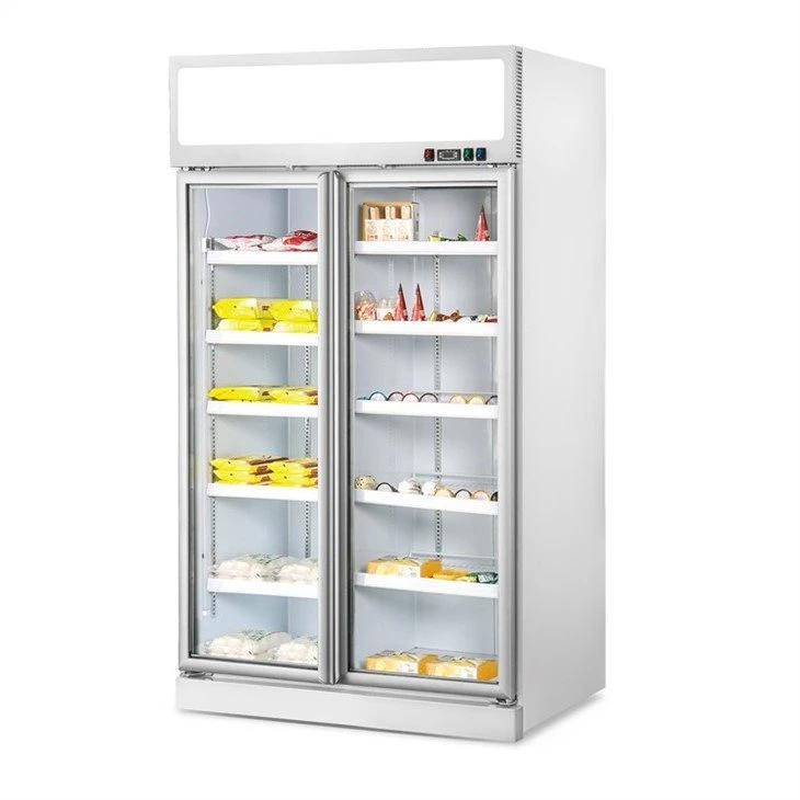 top mount glass door display freezer-1000L