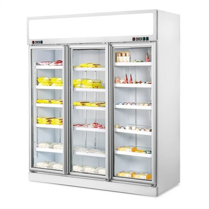 top mount glass door display freezer-1500L